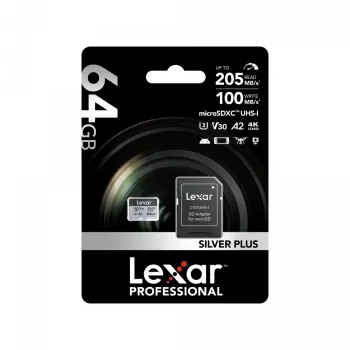 Scheda MicroSD Lexar 64 GB UHS-I Classe 3 SILVER PLUS