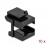 Copertura Keystone DeLOCK 86806 nera per accoppiatori fibra ottica 10 pezzi