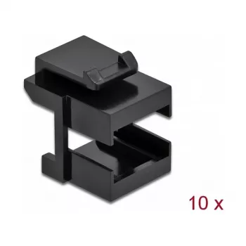Copertura Keystone DeLOCK 86806 nera per accoppiatori fibra ottica 10 pezzi