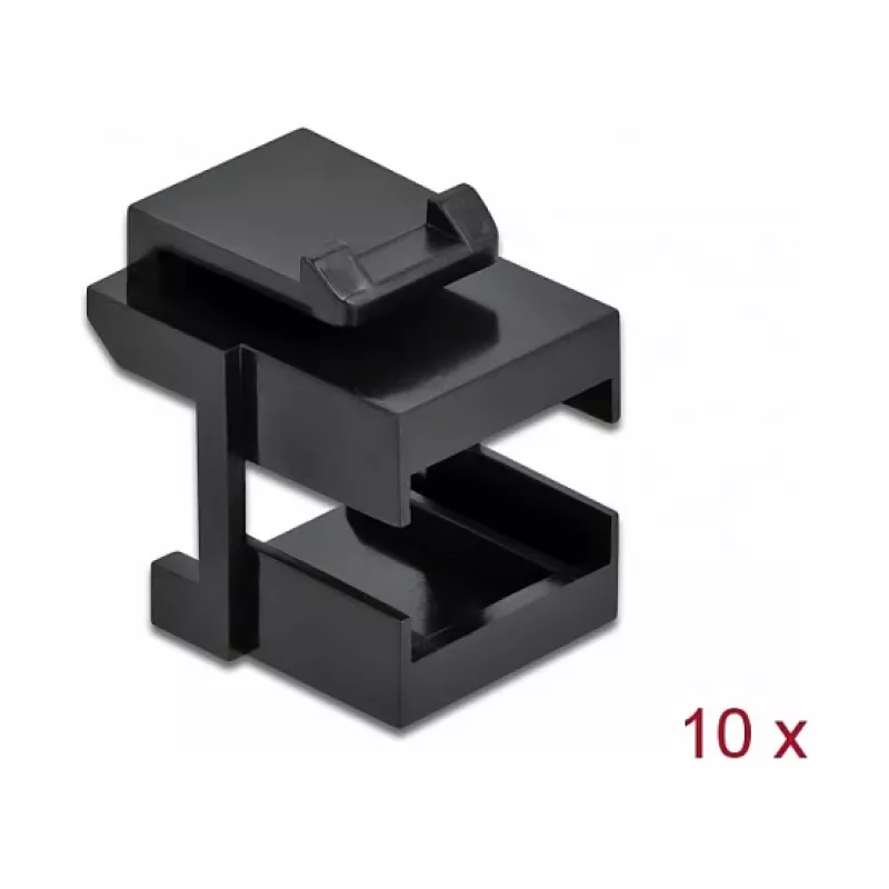 Copertura Keystone DeLOCK 86806 nera per accoppiatori fibra ottica 10 pezzi