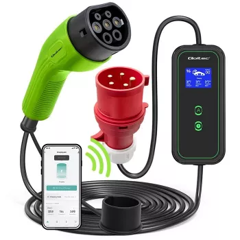Caricabatterie per auto elettrica QOLTEC 52478 11 kW connettore Type-2 cavo 5 m