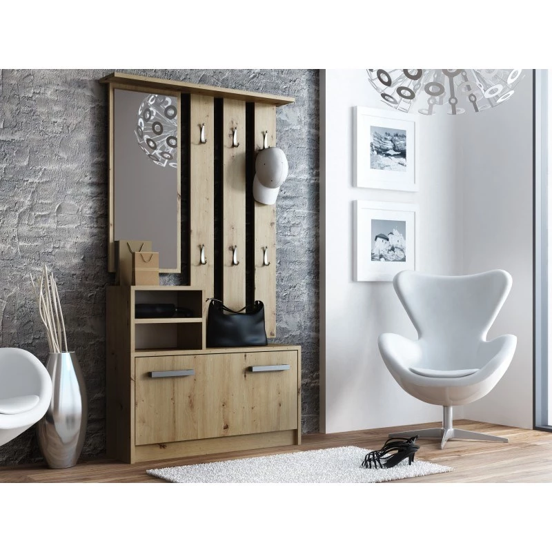 Pensile per ingresso GAR ARTISAN — effetto rovere, 1 anta girevole