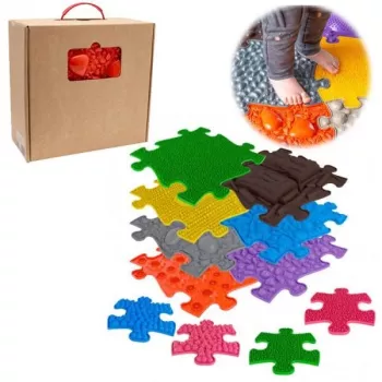 Set di tappetini ortopedici sensoriali ASKATO 11-in-1 Medium — 11 pezzi puzzle (Mfk-021-01)