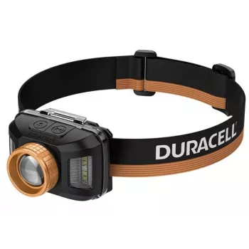 Torcia frontale Duracell DH400 nera, arancione