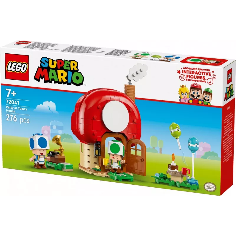 Set LEGO Super Mario Party im Toad-Haus 72041 con funzioni di gioco interattive
