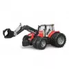 Trattore giocattolo BRUDER Massey Ferguson 7624 con caricatore frontale, rosso, per bambini da 3 anni