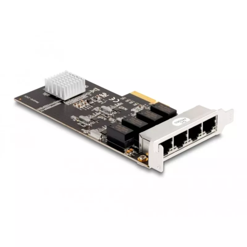 DeLOCK Scheda PCI Express x4 4 x RJ45 Gigabit LAN RTL8111 - PCIe - RJ-45 - PCIe 2.0 - Argento - PC - Windows 10 - Windows 11 - Windows 8.1 (88618)