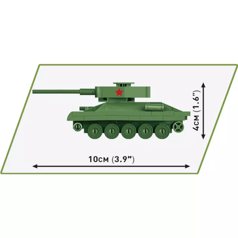 Set di costruzione Cobi modello carro armato T-34-85 — 110 pezzi, età 6+, verde