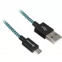Cavo USB 2.0, connettore maschio USB-A > connettore maschio Micro-USB (nero/azzurro, 3 metri, rivestito)