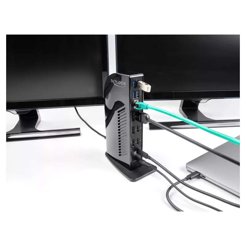 DeLOCK USB Type-C Triple Display Docking Station 4K Hub USB LAN Audio PD 96W
