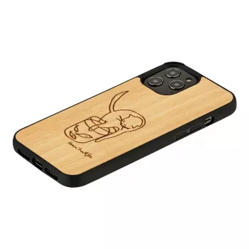 Custodia protettiva man and wood per iPhone 12 Pro Max — gatto con pesce rosso