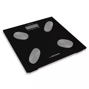 Bilancia pesapersone elettronica ESPERANZA EBS022K — bilancia digitale con grasso corporeo, vetro temperato, 180 kg, BMI, memoria 12 utenti