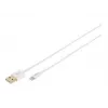 DIGITUS - Cavo Lightning - Lightning (M) a USB (M) - 1,0 m - doppio isolamento - bianco - stampato - per Apple iPad/iPhone/iPod (Lightning) (DB-600106-010-W)
