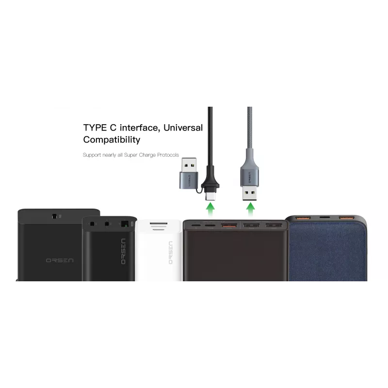 Cavo USB Type-C 2-in-1 Orsen S8, 5A, 1,5 m (ricarica rapida/dati)