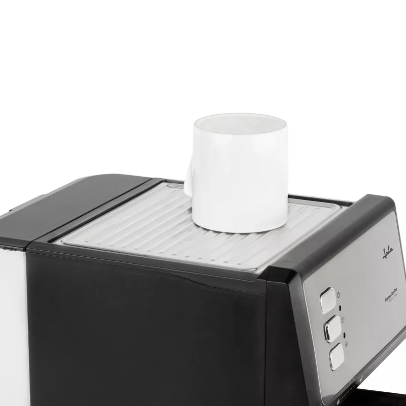 Jata JECA2525 macchina per caffè espresso, 20 bar, 850 W, serbatoio dell'acqua da 1,8 l, tubo vapore, nero / acciaio inox
