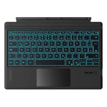 Tastiera Bluetooth QWERTZ Inateck KB02027 — nera, touchpad, batteria ricaricabile integrata da 500 mAh, Bluetooth per serie Surface Pro