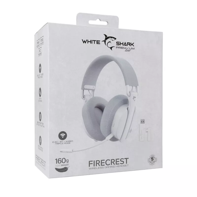Cuffie White Shark WGH-2444 Firecrest bianco