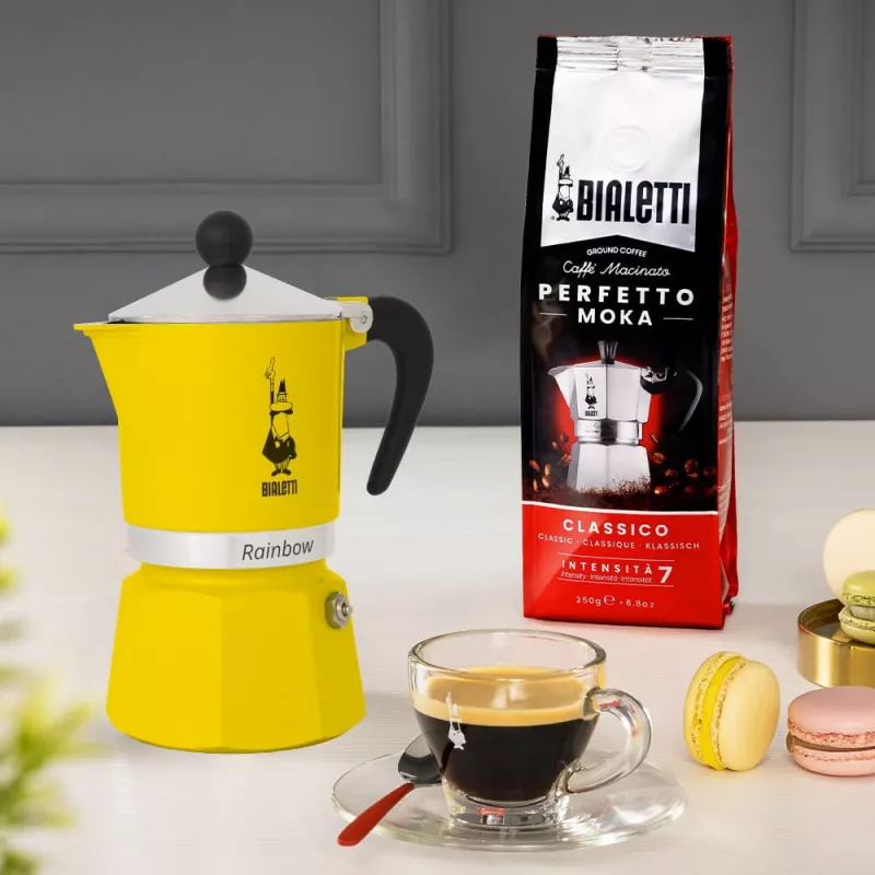 Moka pot Bialetti Rainbow nero giallo