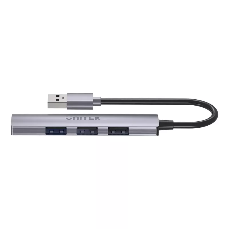 Unitek H1208A hub USB-A, 4 porte (1x USB-A 5 Gbps, 3x USB-A 2.0), alluminio, argento