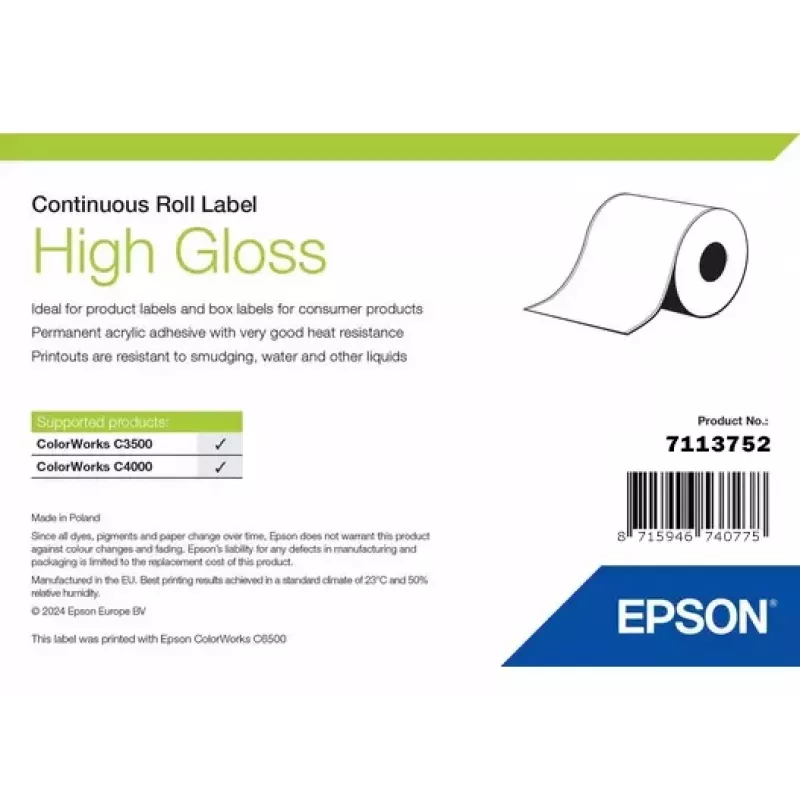 Rotolo di etichette continue lucide Epson 51 mm × 33 m (modello 7113752)