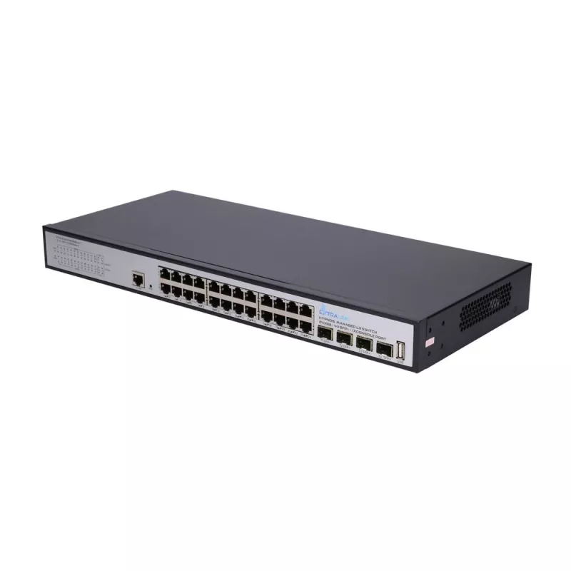 Extralink Hypnos switch, 24x RJ45 1000 Mb/s, 4x SFP+, L3, managed