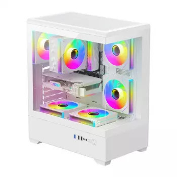 Case per computer DarkFlash C365 (bianco) con 5 ventole