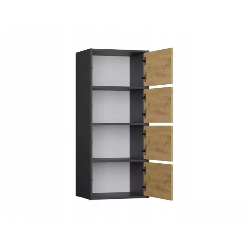 Comodino ALMA, antracite/rovere artisan