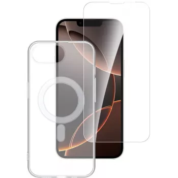 4smarts Premium - set di protezione 360° - cover posteriore per cellulare - compatibile con MagSafe - poliuretano termoplastico (TPU)
