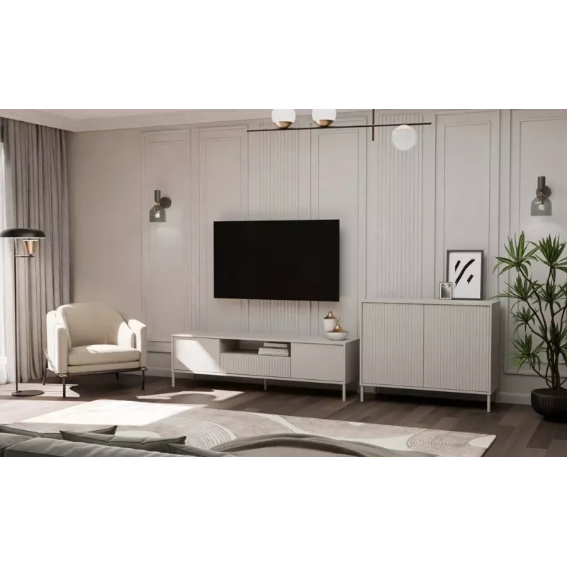 KAMARO 2D comodino stretto, colore cashmere
