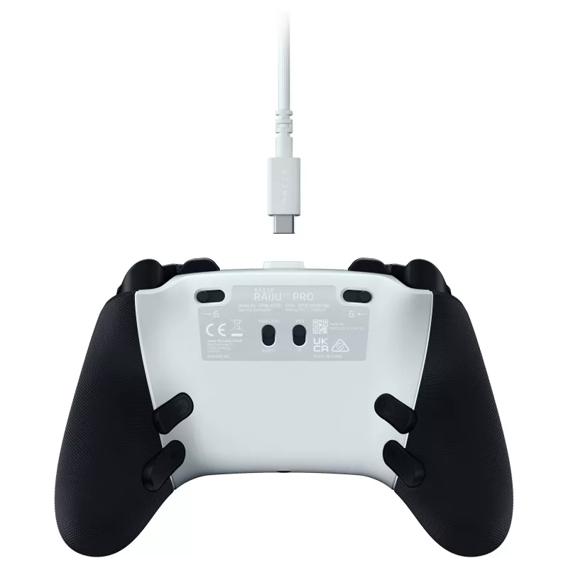 Controller wireless Razer Raiju V3 Pro per PS5/PC, tasti Pro, layout simmetrico - bianco