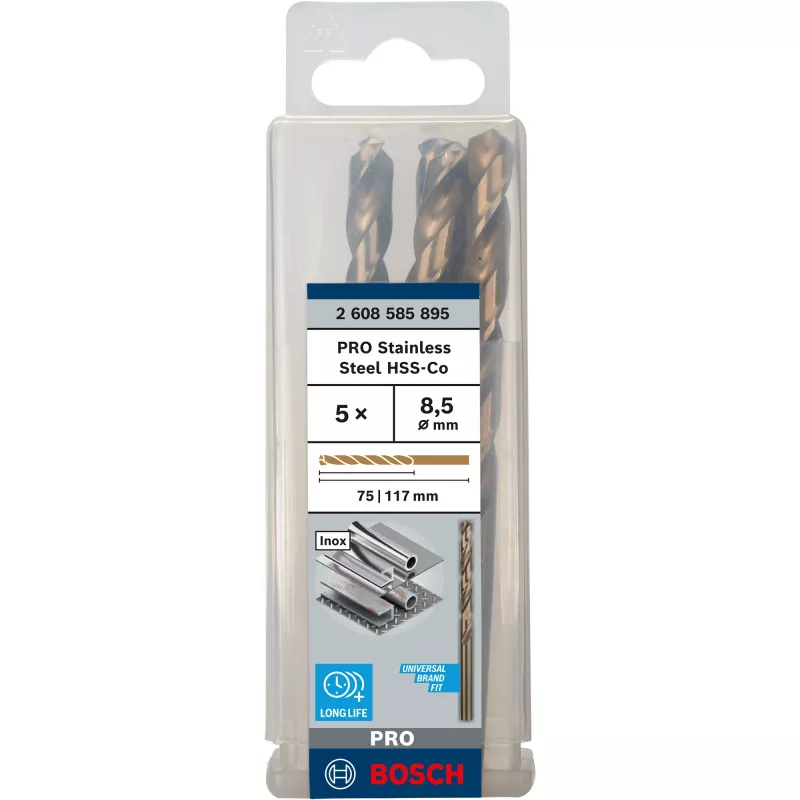 Punte elicoidali al cobalto Bosch 2608585895 set HSS da 5 pezzi