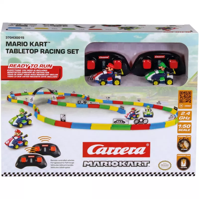 CARRERA RC gara da tavolo Mario Set 370430015 – RC da tavolo 2,4 GHz Mario & Luigi