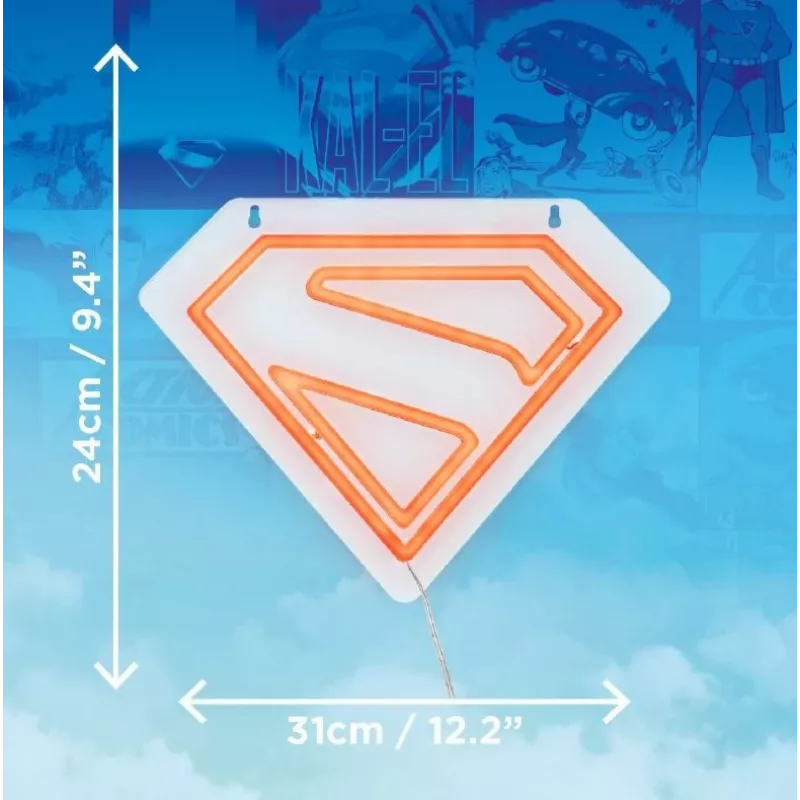 Luce neon LED da parete Paladone Superman PP14478SMTVN, targa da parete decorativa
