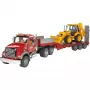 Autotreno giocattolo con accessorio JCB 4CX, BRUDER, modello BR-02813, costruzione in ABS, multicolore