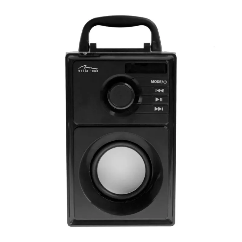 Altoparlante portatile MEDIA-TECH MT3179, 20 W (RMS 15 W), Bluetooth 5.1, FM, MicroSD, USB, AUX, Li-Ion, 6 h, cassa in legno
