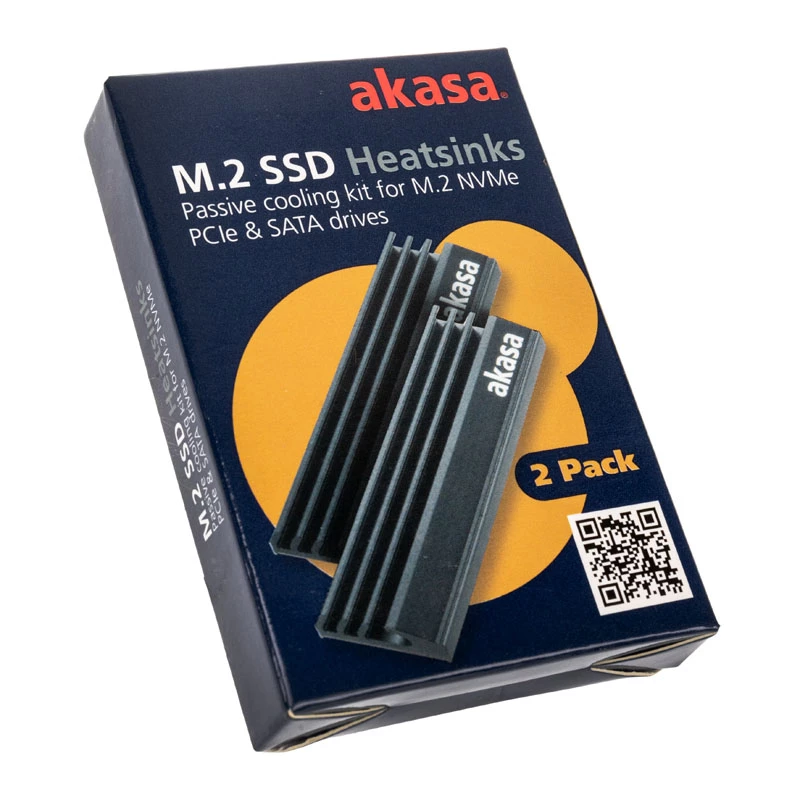 Dissipatore/radiatore per SSD Akasa A-M2HS01-KT02 per sistema di raffreddamento PC nero 1 - 2 (A-M2HS01-KT02)