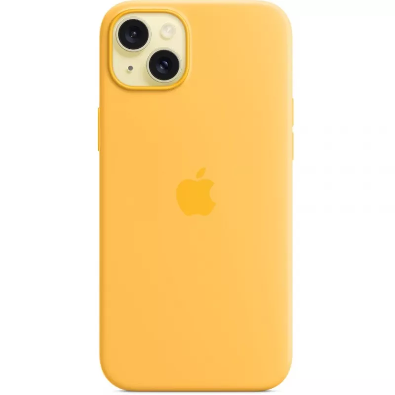 Apple iPhone 15 Plus custodia in silicone con MagSafe, Sunshine, MWNF3ZM/A