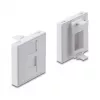 Coperchio per modulo Keystone a scatto 45×45 mm DELOCK Easy 45 per 1 porta, ABS, bianco, con tappo parapolvere