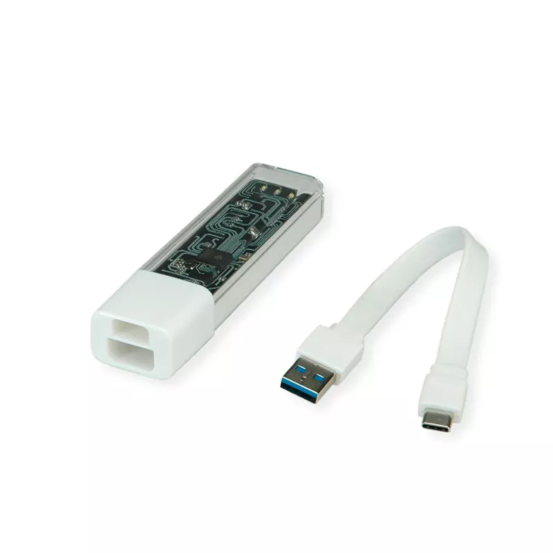 Hub USB 3.2 Gen 1 mobile ROLINE, 4 porte, cavo di collegamento Type-A+C
