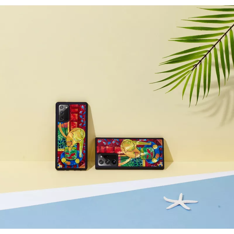 Custodia per cellulare iKins per Samsung Galaxy Note 20 Ultra — design gatto pesce rosso