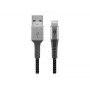 Goobay 49269 cavo USB-A–Lightning, 2 m, rivestimento in tessuto, connettori in metallo, certificato MFi, USB 2.0, grigio siderale/argento
