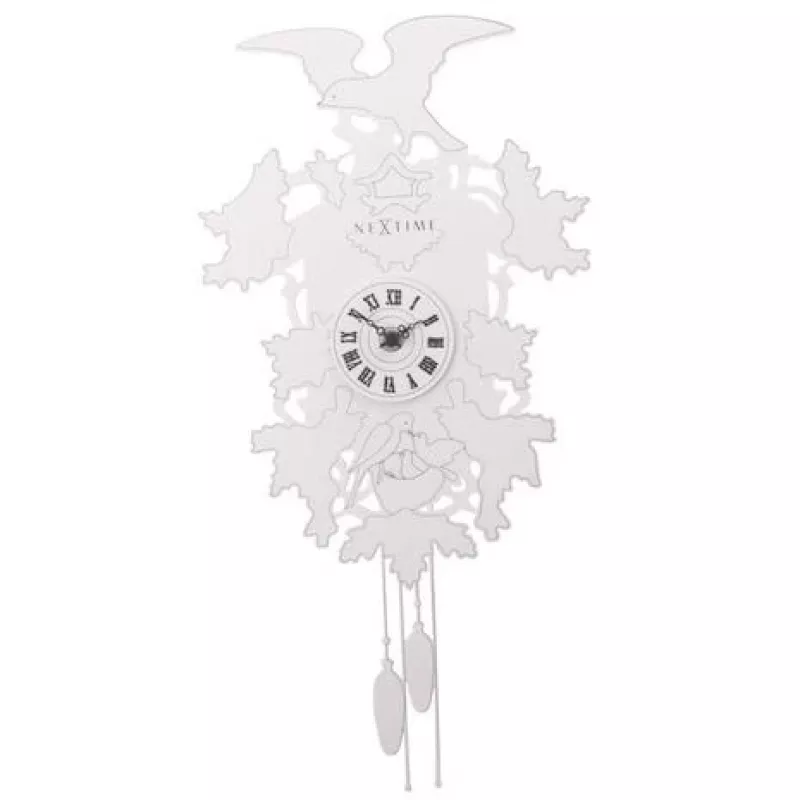 NeXtime orologio 2988 Cuckoo Weeble, 41x21 cm, da parete, bianco