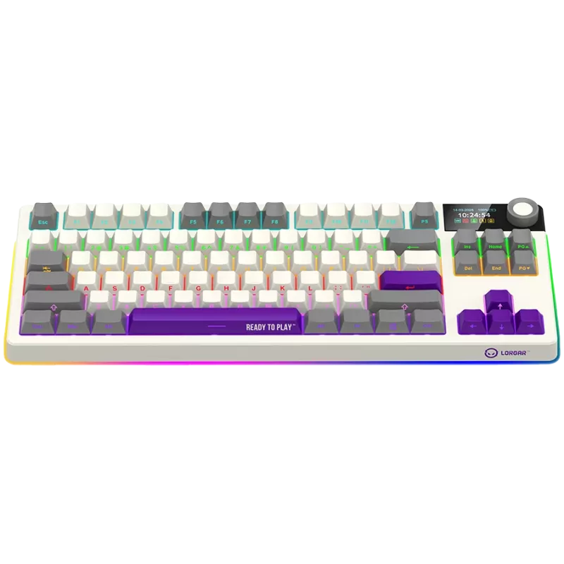 LORGAR KBP70TKLW, tastiera da gaming meccanica TKL wireless Pro, beige, layout EN