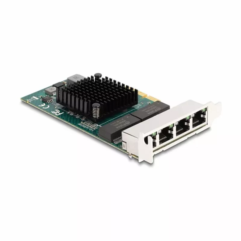 Scheda PCI Express x4 DeLOCK 4 x RJ45 Gigabit LAN BCM grigio
