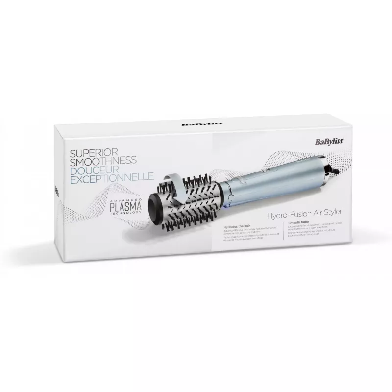 BaByliss AS773E Hydro Fusion Air Styler spazzola ad aria calda, Black, Metallic 700 W 98,4 (2,5 m)
