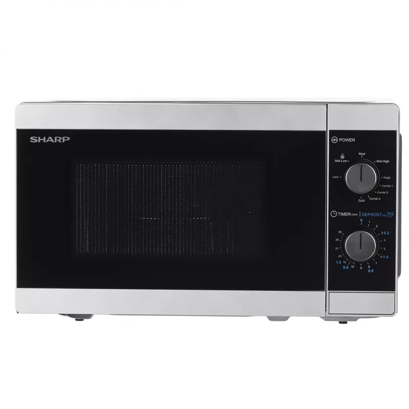 Sharp YC-MG01E-S forno a microonde combinato con grill, 20 l, 800 W, da appoggio, argento/nero