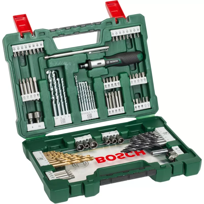 Set di punte per trapano/avvitatore V-Line TIN, 91 pezzi, set punte per trapano e avvitatore (verde)