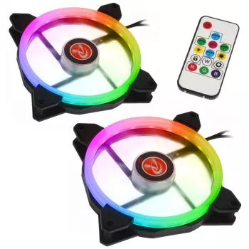 Ventola RAIJINTEK IRIS 14 Rainbow RGB LED 140 mm, set da 2 con controller