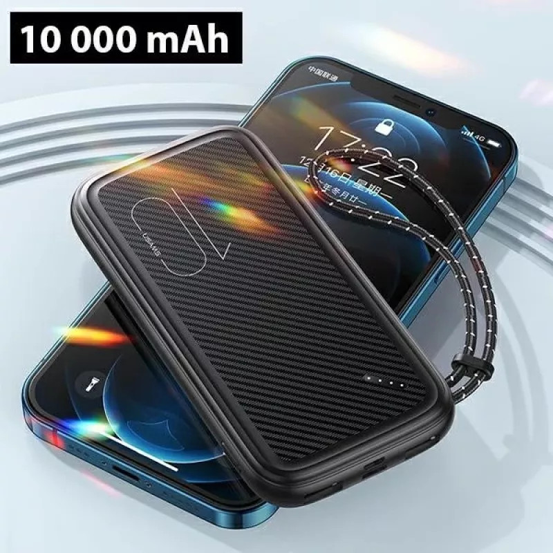 Powerbank portatile USAMS PB56 10000 mAh 2x USB / USB-C / MicroUSB ricarica rapida