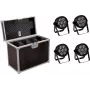 Faretto LED EUROLITE 7C-7 Silent sottile 4x con valigetta, set compatto da 4